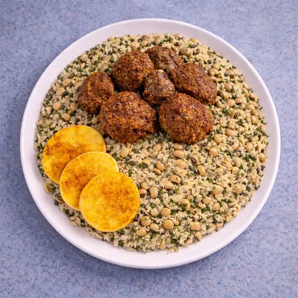 ته‌چین لوبیا چشم‌بلبلی 