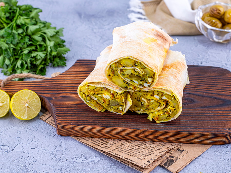 ساندویچ دوپیازه سیب‌زمینی و تخم‌مرغ